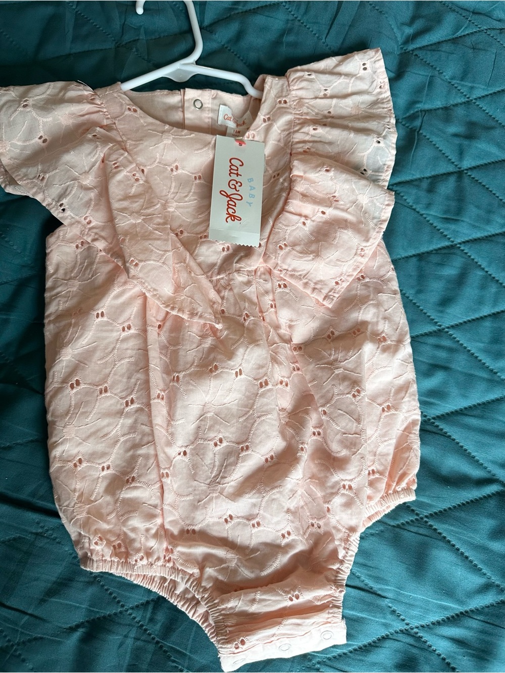 Cat & Jack Baby Pink Eyelet Ruffle One-Piece Bodysuit